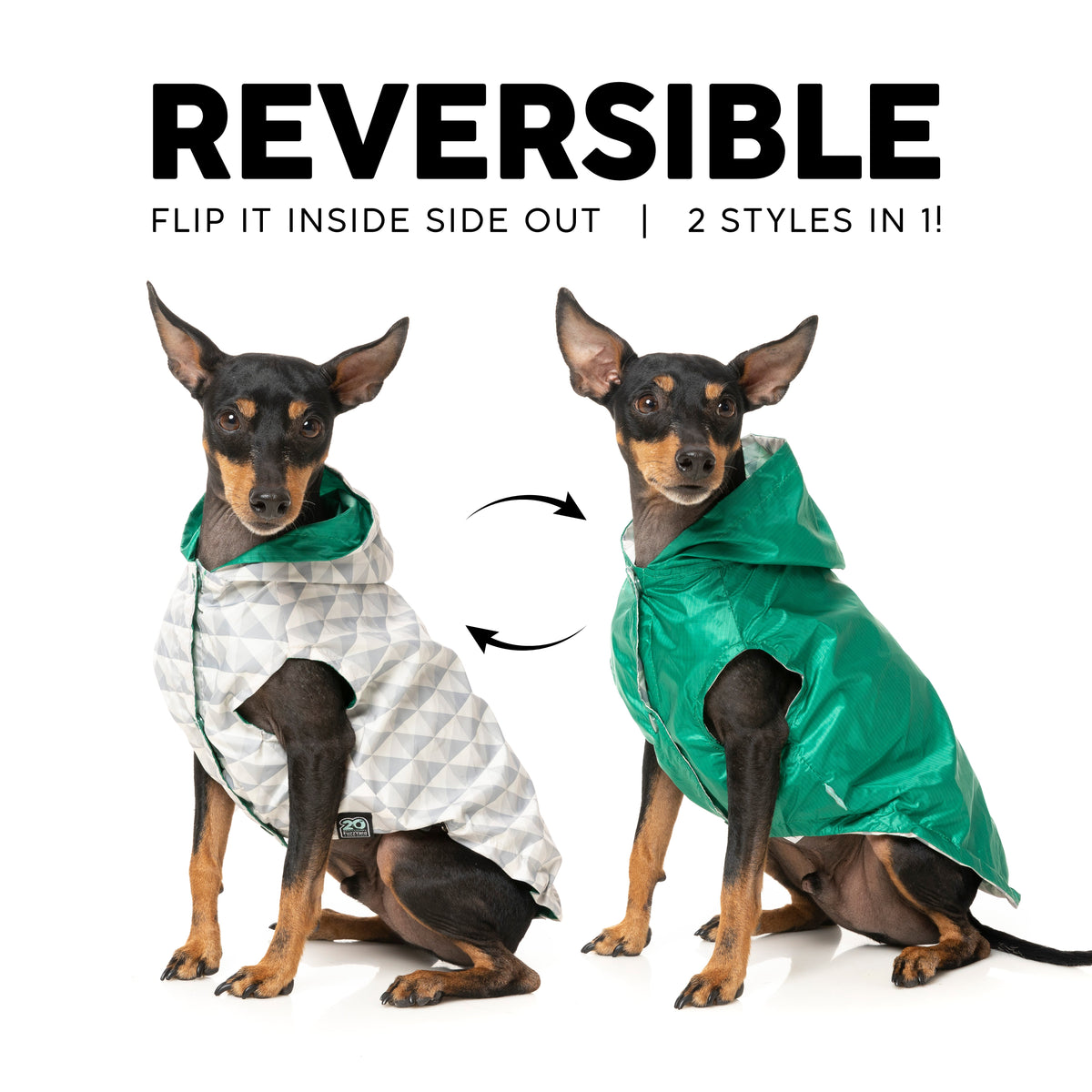 Flipside Raincoat - Green/Beige