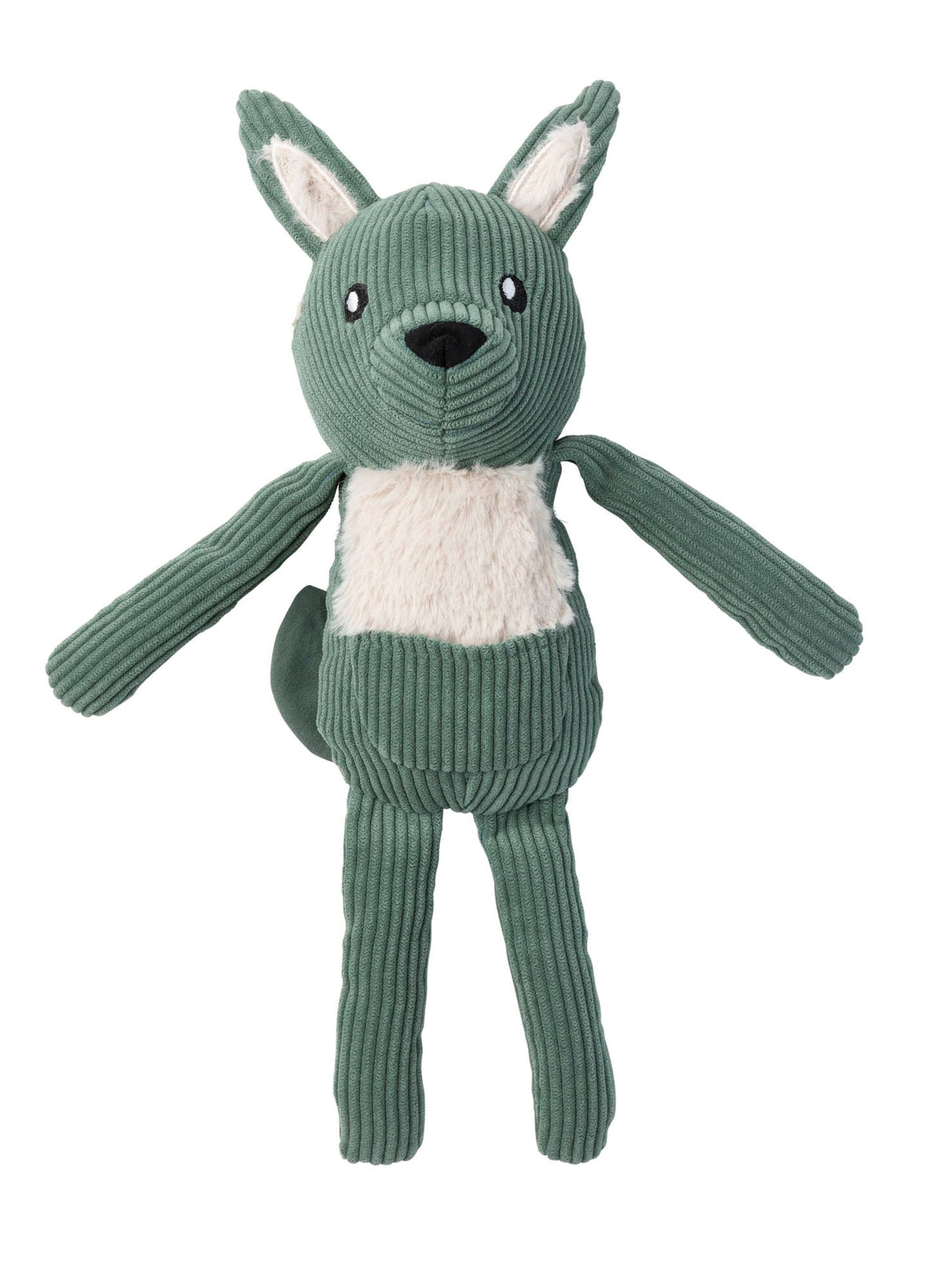 FuzzYard Life Corduroy Cuddler Kangeroo Dog Toy - Myrtle Green